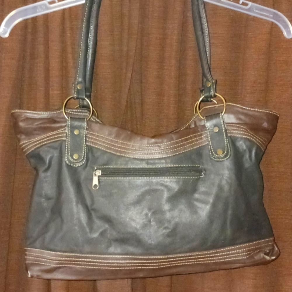 Leather tote bag